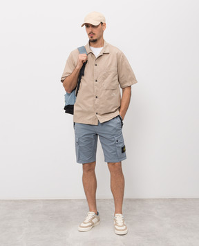 Stone Island Бежевая рубашка прямого кроя с вышивкой логотипа L1S151100006S0168