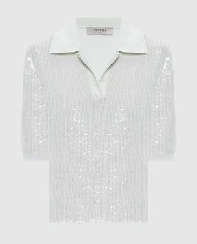 Twinset Зелене поло з паєтками 261TP3300