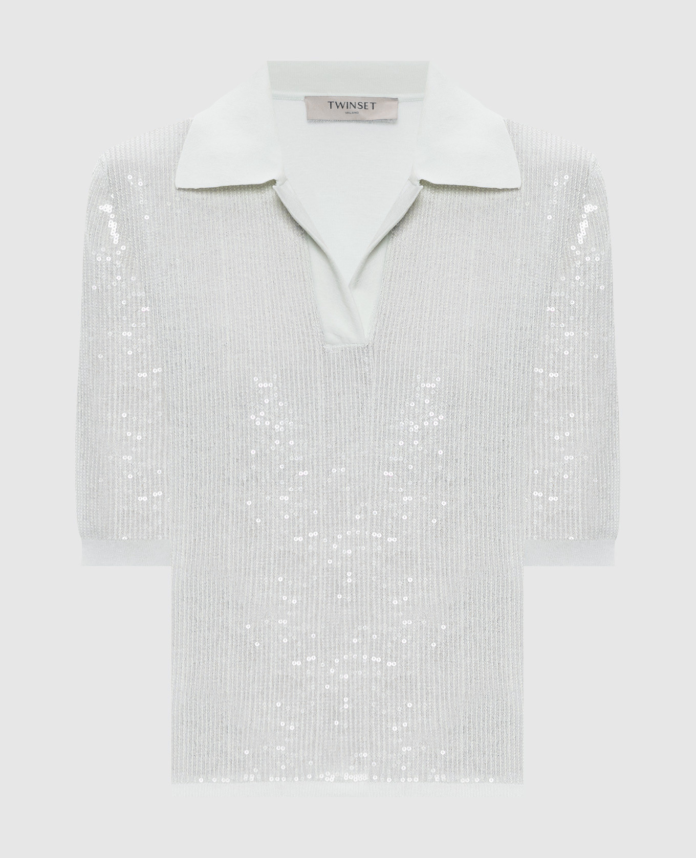 Зеленое поло с пайетками