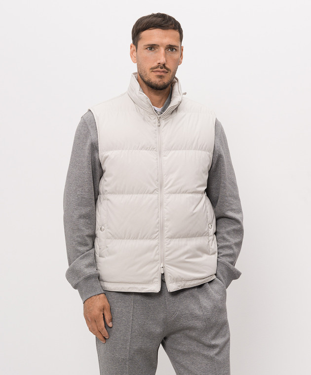 Brunello Cucinelli Пуховий жилет сірого кольору MV4081611 зображення 3