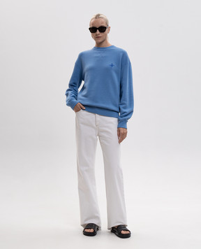 JW Anderson Голубой свитшот с вышивкой монограммы JW0298PG1905