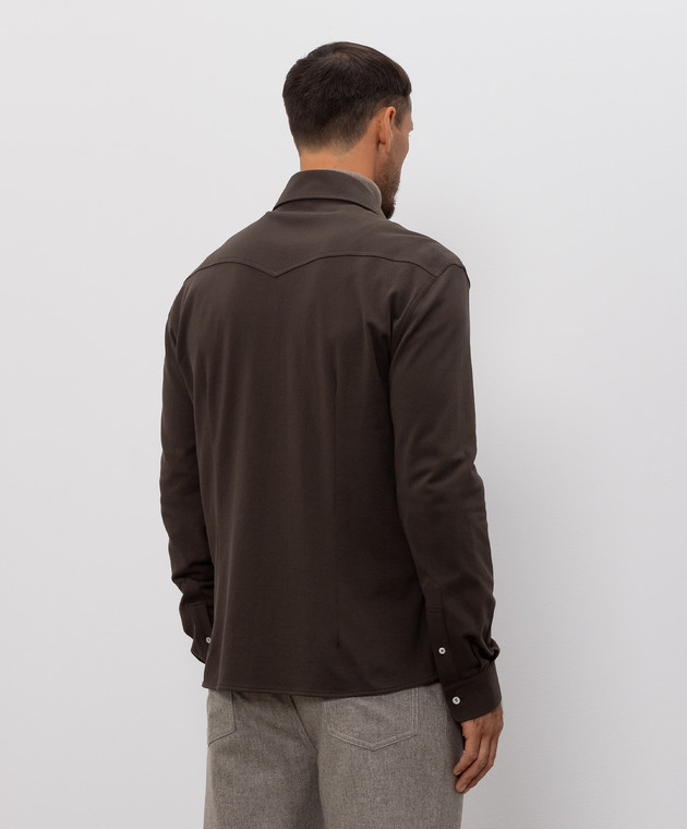 Brunello Cucinelli Коричневая рубашка ME8546666 изображение 4