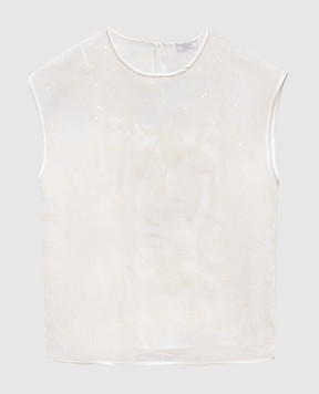 Peserico Білий топ з вишивкою A0637503701