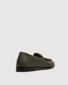 Bottega Veneta Зелені шкіряні лофери Silenzio 876126VBSDO