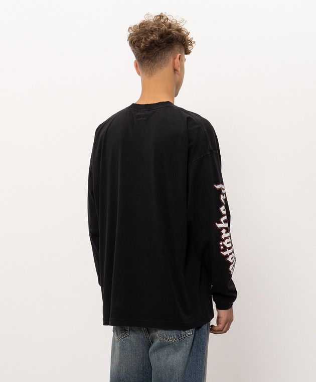 Vetements Чорний лонгслів з принтом MH27LS243B зображення 3