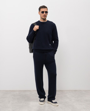 Sporty & Rich Синие брюки SRC из кашемира и шерсти PA05962302BL106