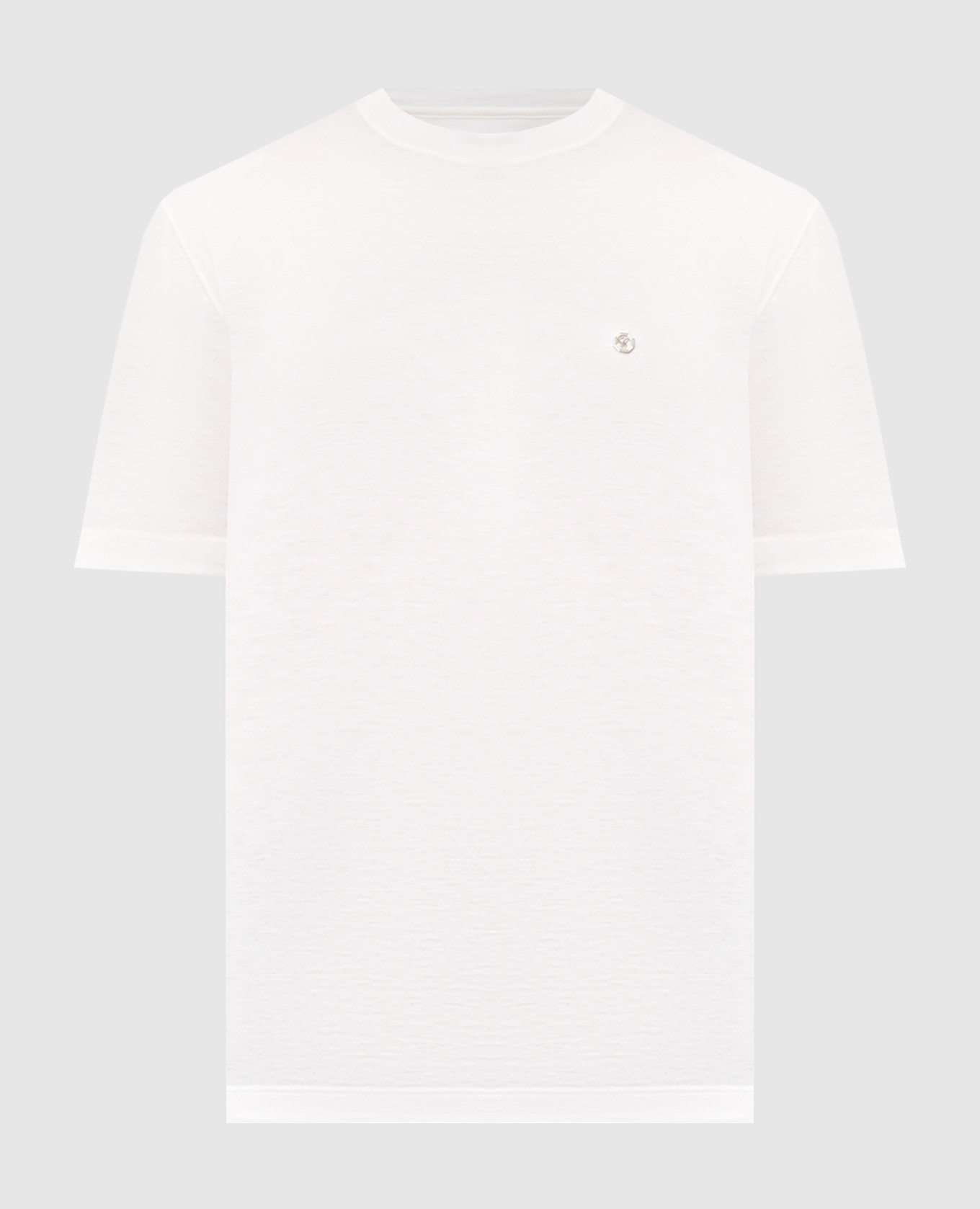 Футболка цвета айвори с шелком