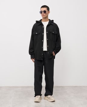 Palm Angels s Черная рубашка с капюшоном PMES021F24FAB001