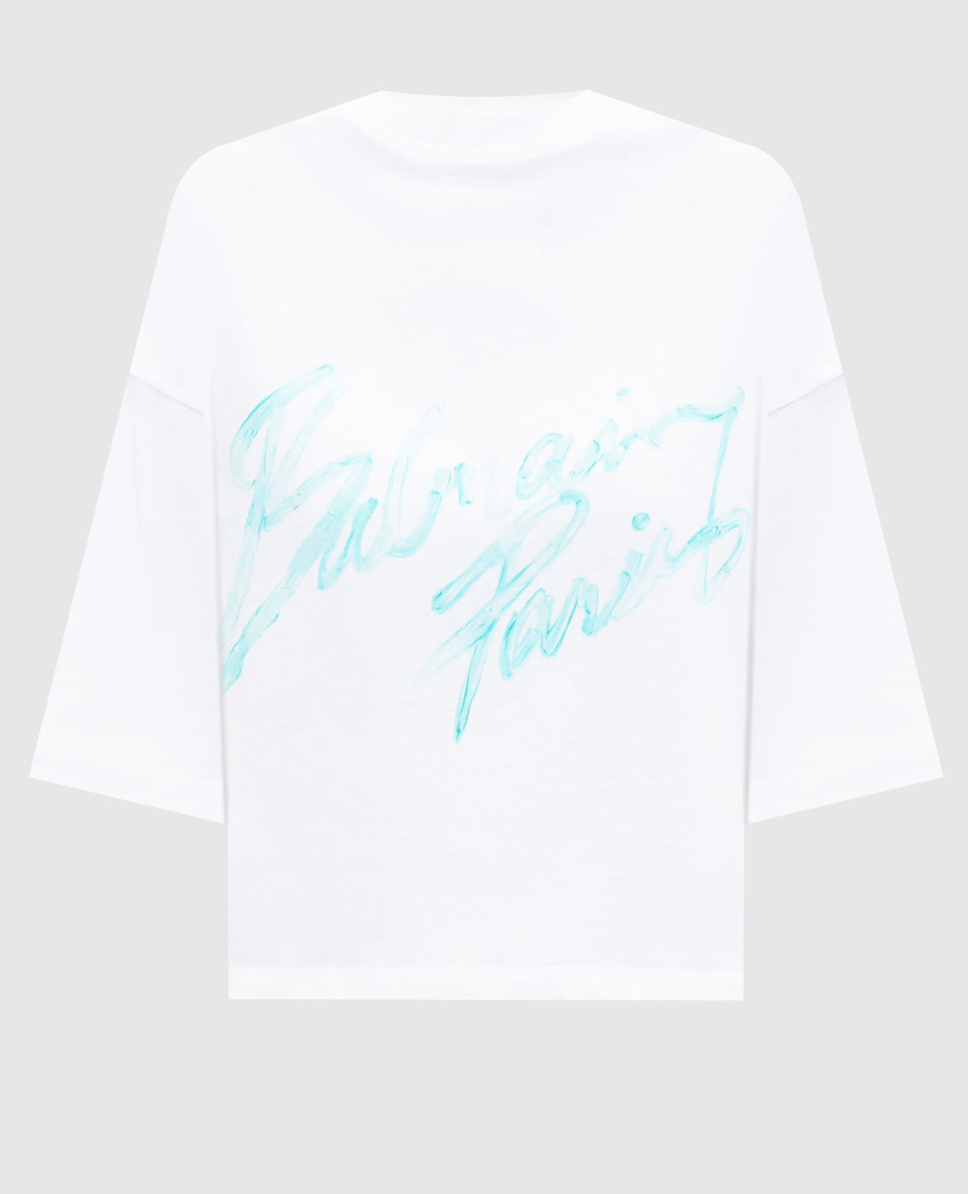 Белая укороченная футболка с логотипом