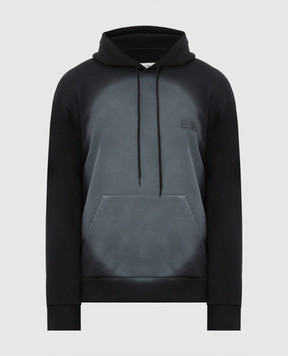 Maison Margiela MM6 Чорне худі з брендовим принтом SH0GU0039M25013