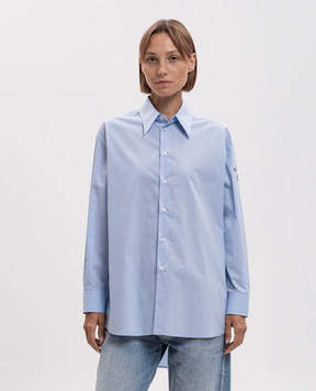 Maison Margiela MM6 Голубая рубашка с принтом логотипа S52DT0072M35256