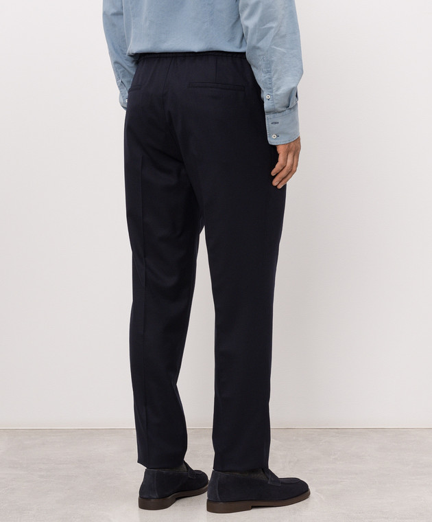 Brunello Cucinelli Темно-сині штани з вовни ME226E1710 зображення 4
