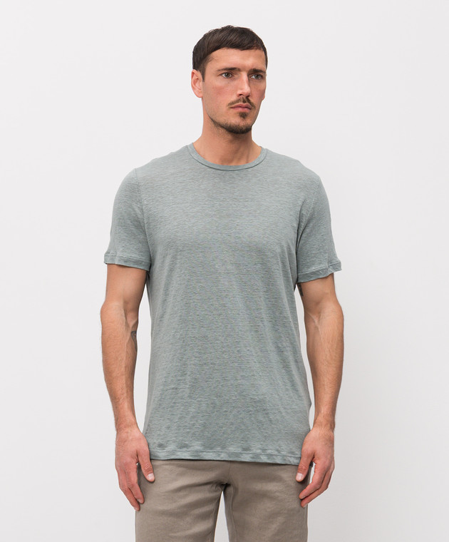 MooRER Зеленая футболка MIKE из льна MIKELI1 изображение 2