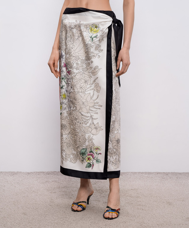 MANTERO 1902 Парео Dorothy кольору айворі із шовку 1049F2811T0883D зображення 3