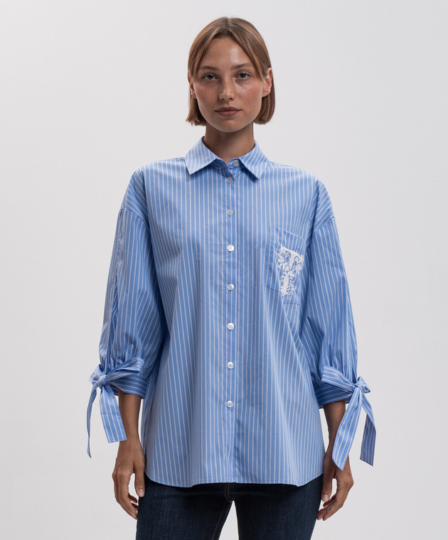 Twinset Голубая рубашка в полоску 262TP276A изображение 3