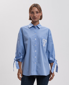 Twinset Голубая рубашка в полоску 262TP276A