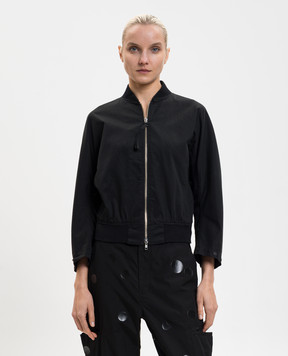 Y`S Yamamoto Чорний бомбер з укороченими рукавами YQY03026