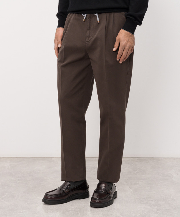 Brunello Cucinelli Коричневі штани з бавовни M252UE1710 зображення 3