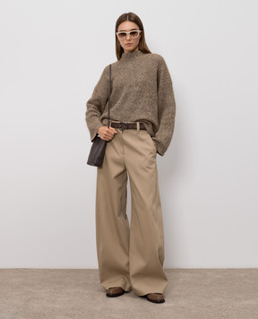 Brunello Cucinelli Бежевые брюки с цепочкой мониль MPB56P9328