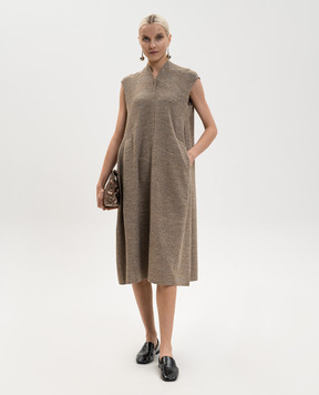 BOBOUTIC Коричневое платье с шелком 5042