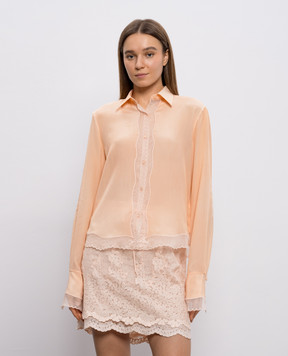 Ermanno Scervino Помаранчева блуза з мереживом D482K312RXFU