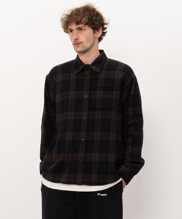 Vetements Рубашка с шерстью в клеточку MH27SH063BC изображение 3