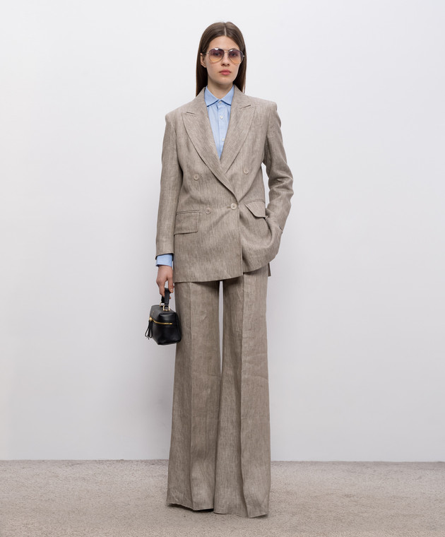 Max Mara Бежеві штани DESERTO з льону MXMDESERTO зображення 2