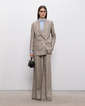 Max Mara Бежевые брюки DESERTO из льна MXMDESERTO