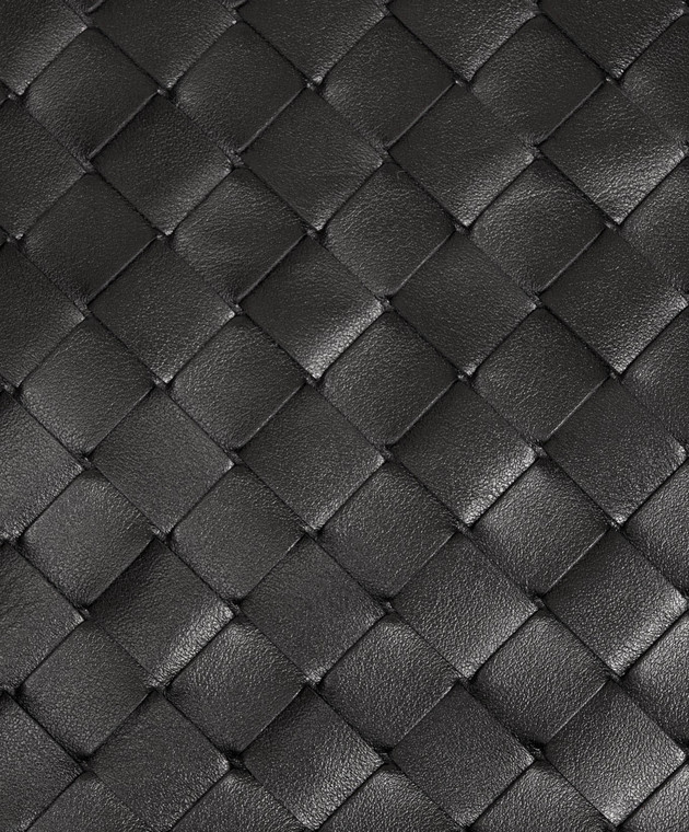 Bottega Veneta Черная кожаная сумка Intrecciato с плетением 755925V2HL1 изображение 4