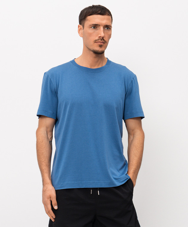 CDLP Синяя футболка прямого кроя MTO016012101 изображение 2