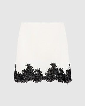 Ermanno Scervino Біла спідниця міні з контрастним мереживом D485O302APIKX