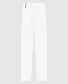 Peserico Білі штани з брендовим патчем A0458801964