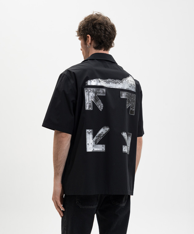Off-White Черная рубашка с логотипом Metal Arrow 44XGG01FS26F003 изображение 4
