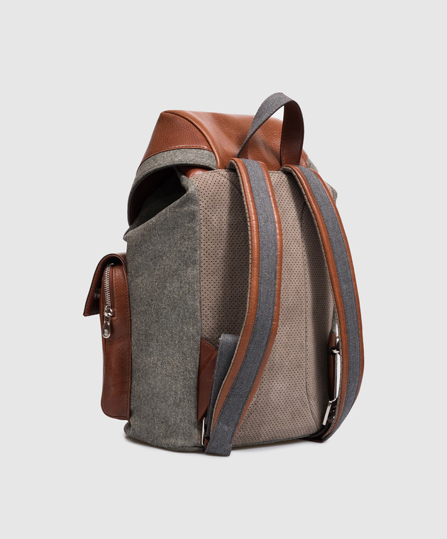 Brunello Cucinelli Детский комбинированный рюкзак BTEFAB134 изображение 3