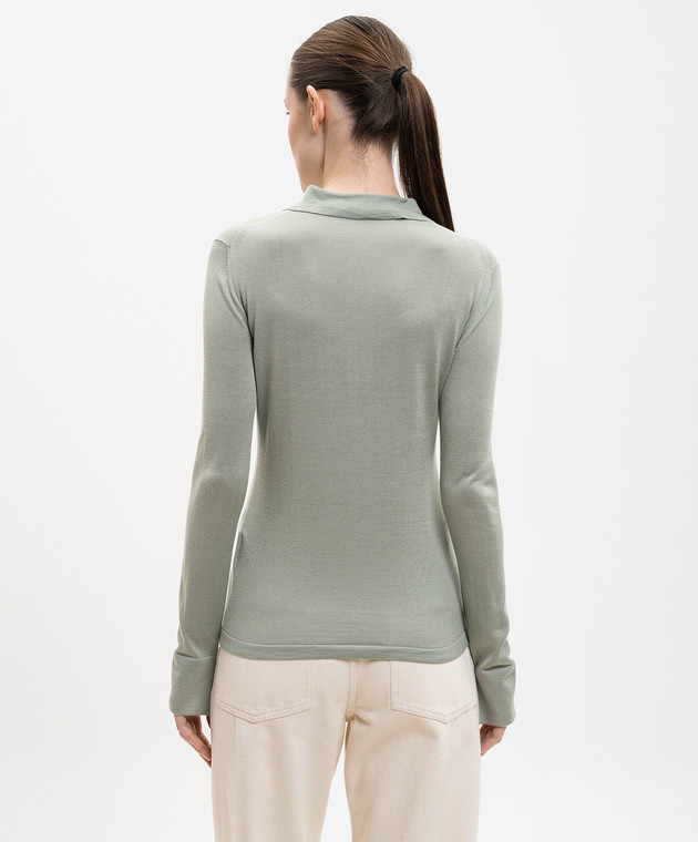 Max Mara Зеленый кардиган FLASH из шелка и кашемира MXPFLASH изображение 4