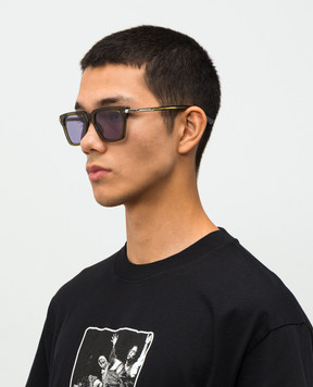 Alexander McQueen Солнцезащитные очки Icon Square цвета хаки 841552J0749