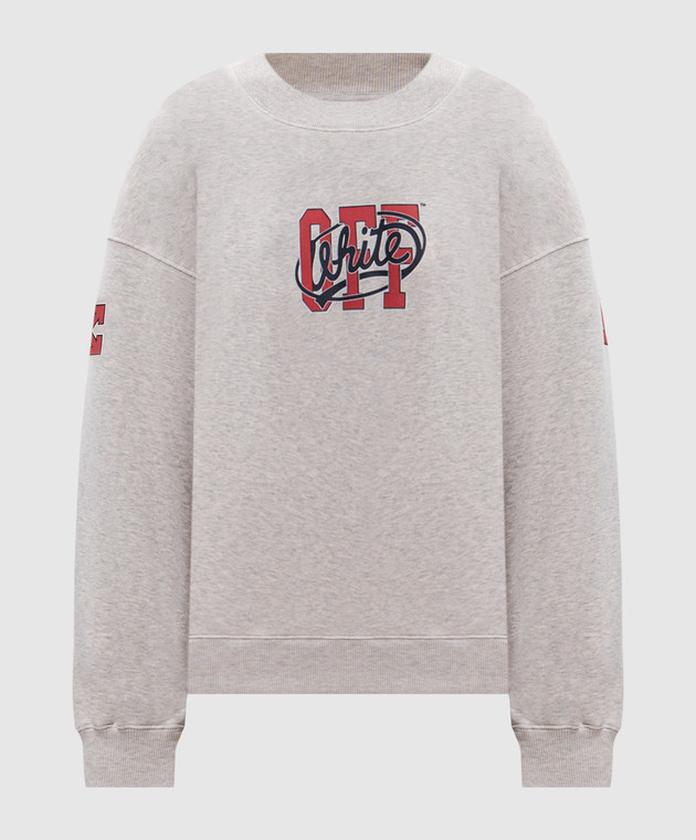 Off-White Бежевый меланжевый свитшот с принтом логотипа 2FE00513T