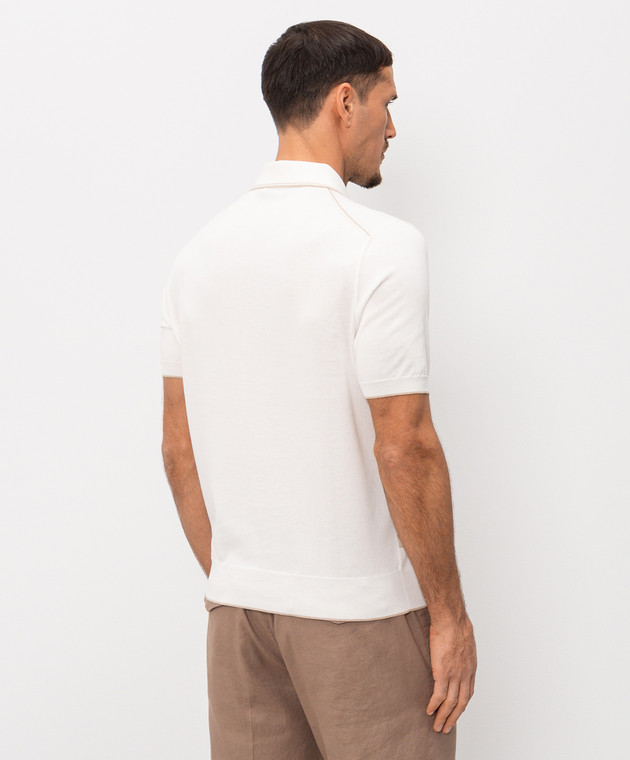 Stefano Ricci Белое поло в полоску K616435P31F26105 изображение 4