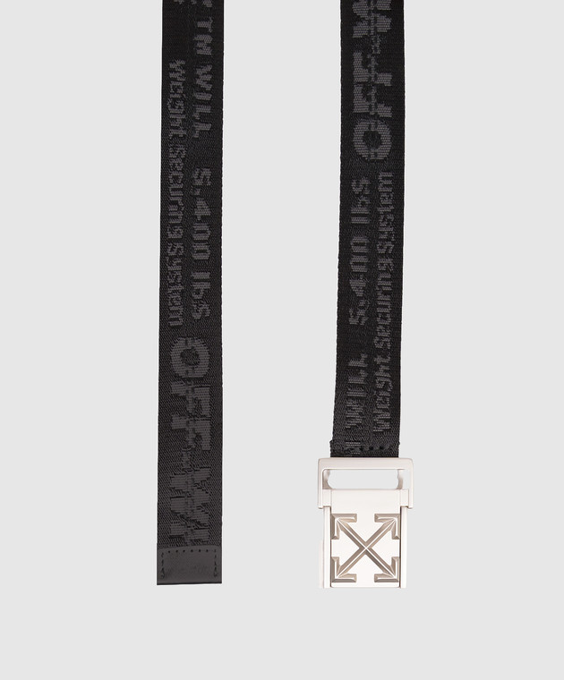 Off-White Детский черный ремень с узором логотипа OBRB001C99FAB001 изображение 2
