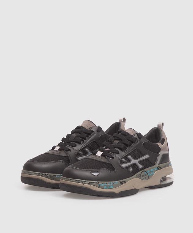 Premiata Черные комбинированные кроссовки Drake с логотипом DRAKE изображение 2