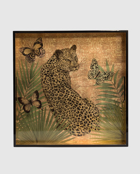 Les Ottomans Декоративний лакований піднос з принтом у вигляді леопарда MWLT02