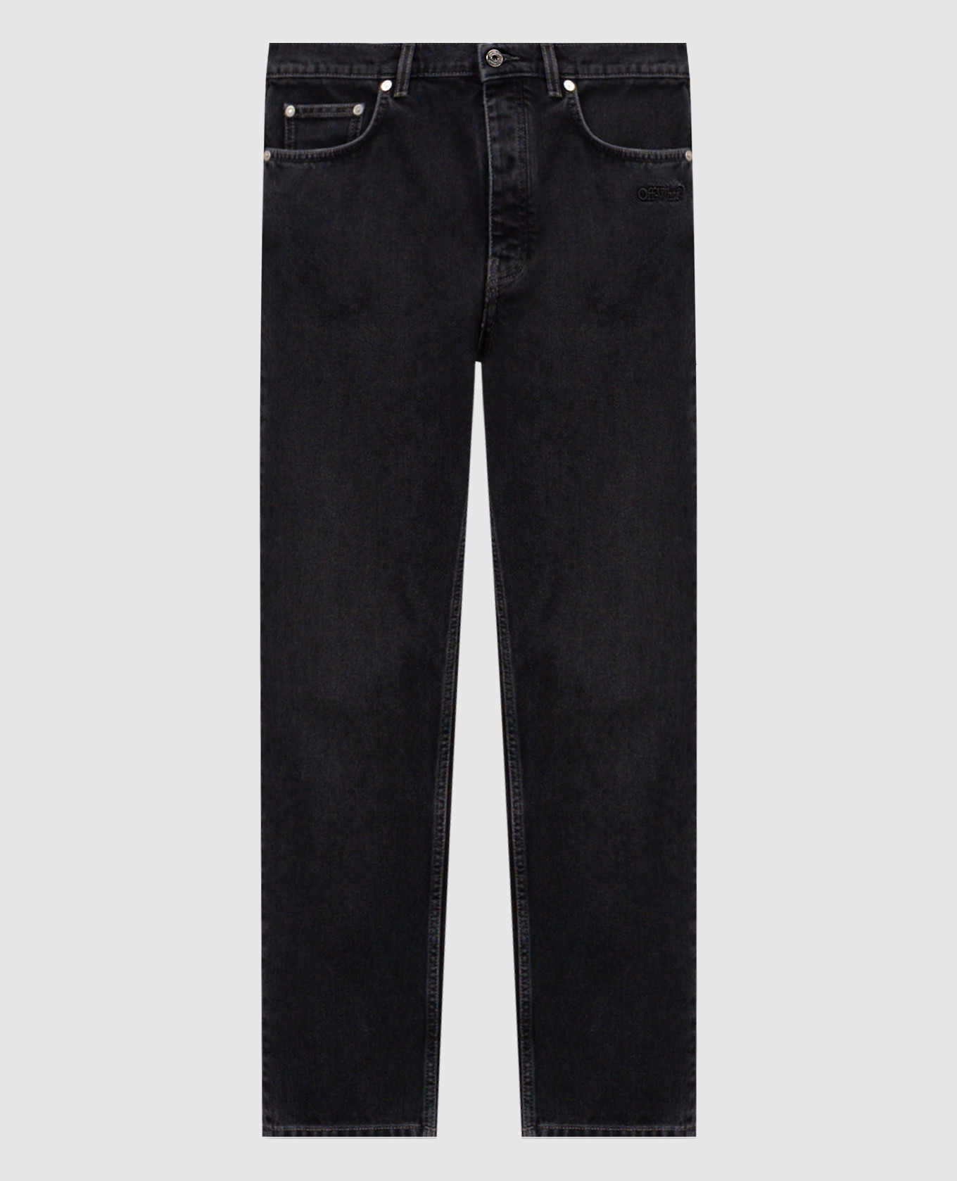 

Черные джинсы с логотипом, Черный, Зауженные джинсы