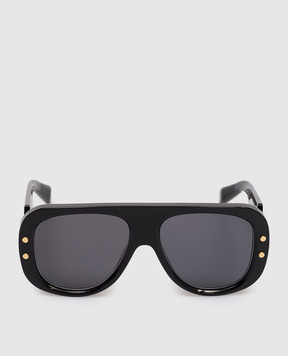 Balmain Чорні сонцезахисні окуляри Pulse із золотом 18 карат BPS185A57