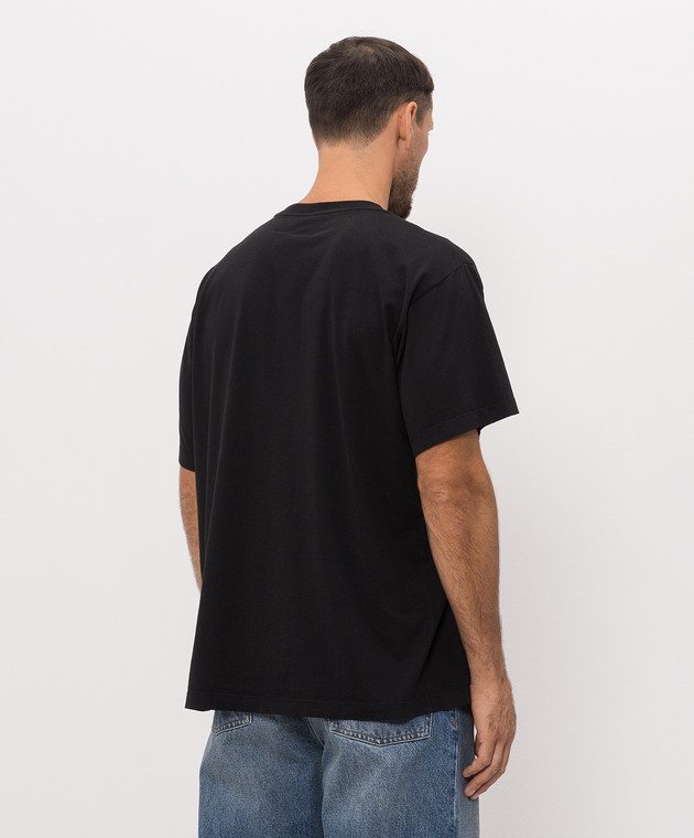 Maison Margiela MM6 Черная футболка с контрастным логотипом SH0GC0077M20258 изображение 4