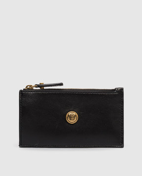 Versace Чорний шкіряний картхолдер з фактурною емблемою 10241911A17449