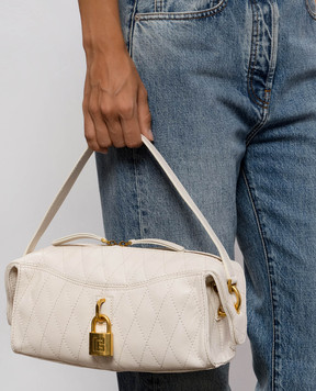 Balmain Кожаная сумка Pulse цвета айвори HN1HG066LSW6