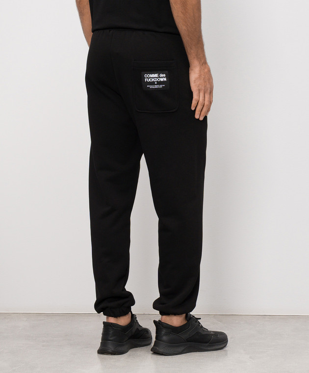 Comme des Fuckdown Черные джоггеры с принтом логотипа FMS6CFABM01914 изображение 4