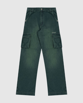 Off-White Детские джинсы-карго с вышивкой логотипа 44BYB002F26D002