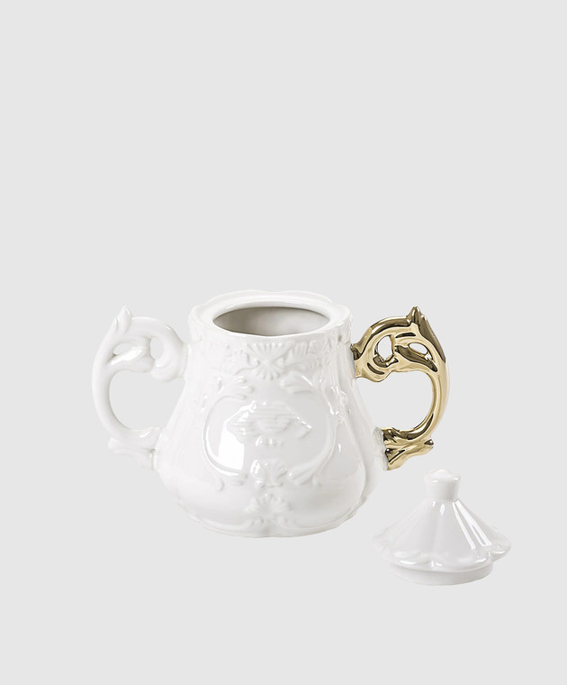 SELETTI Біла порцелянова цукорниця I-Wares Gold I з кришкою 09867 зображення 2