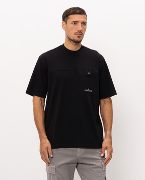 Stone Island Чорна футболка з принтом логотипа L2S152100028S0500